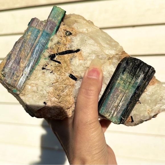 Hand Crafted Other - Paraiba Tourmaline 6 Lbs,  Brazil Multiple Specimens RARE GROWING! One of a kind